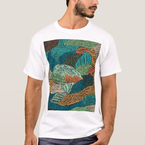 Abstract Grunge Seamless Pattern Design T_Shirt