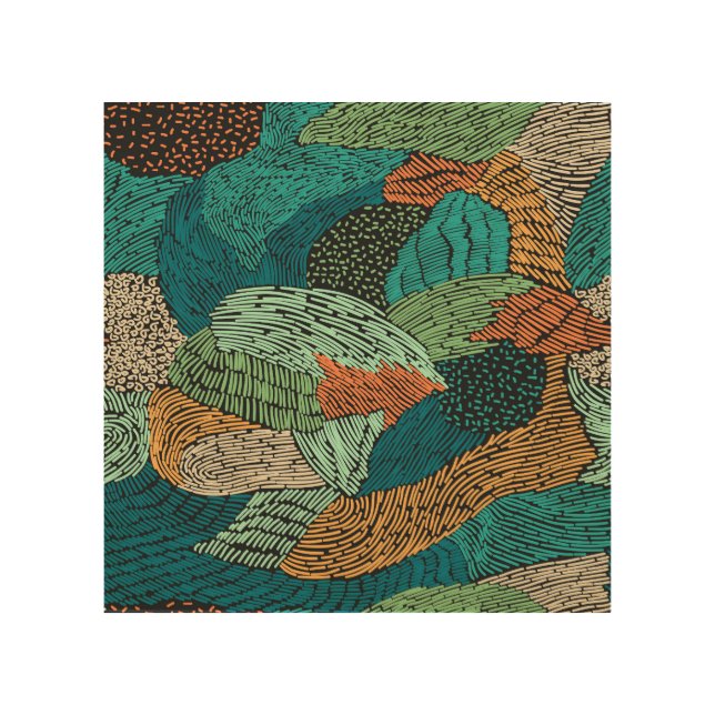 Abstract Grunge: Seamless Pattern Design. Wood Wall Art (Front)