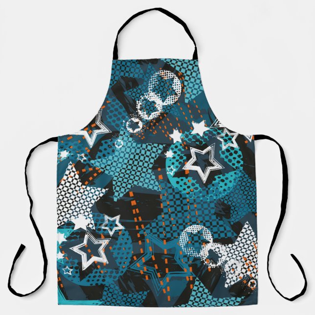 Abstract grunge star pattern Creative the backgrou Apron (Front)