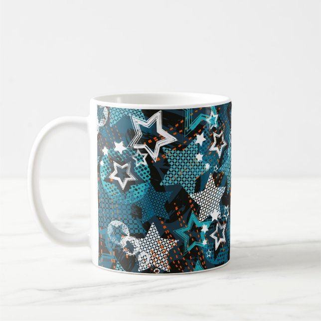 Abstract grunge star pattern Creative the backgrou Coffee Mug (Left)