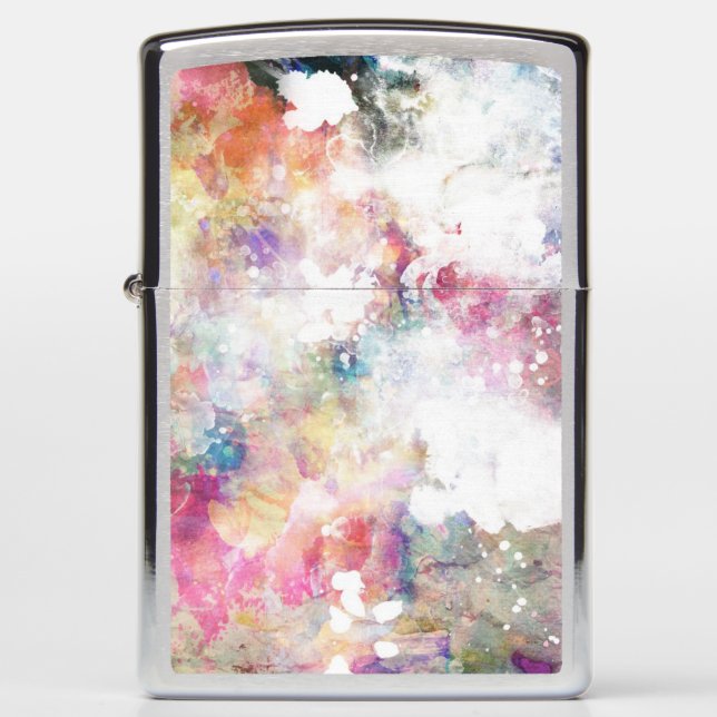 Abstract grunge texture with watercolor paint 2 zippo lighter (Front)