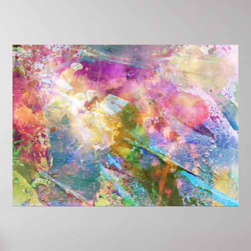 Abstract grunge texture with watercolor paint 3 poster