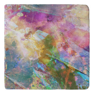 Abstract grunge texture with watercolor paint 3 trivet