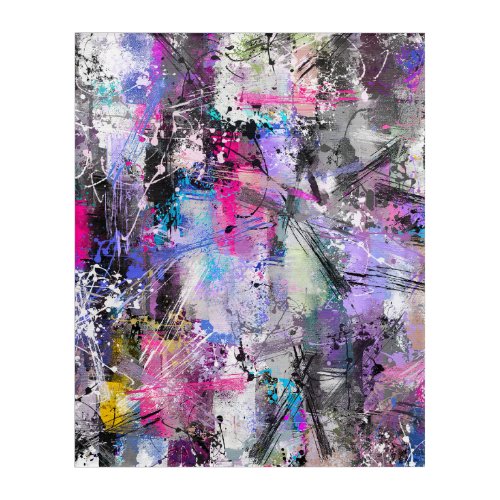 Abstract Grungy Colorful Paint Acrylic Print
