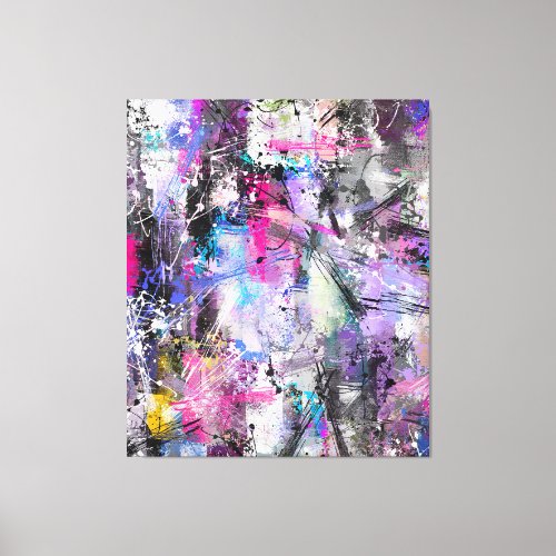 Abstract Grungy Colorful Paint Canvas Print