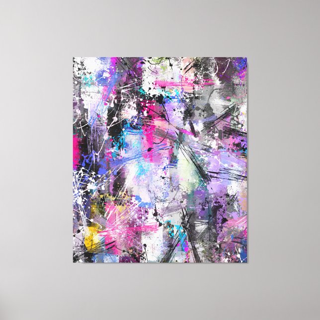 Abstract Grungy Colorful Paint Canvas Print (Front)