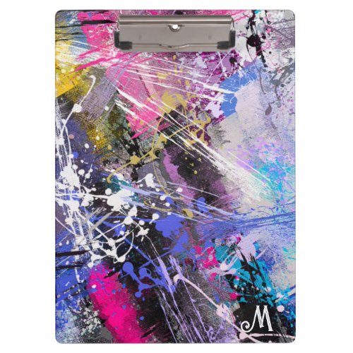 Abstract Grungy Colorful Paint Clipboard