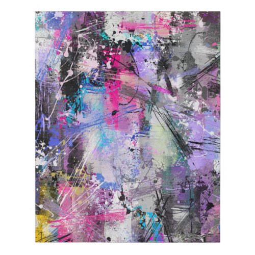 Abstract Grungy Colorful Paint Faux Canvas Print