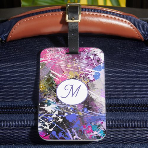 Abstract Grungy Colorful Paint Luggage Tag