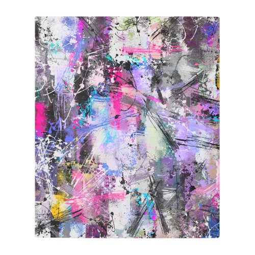Abstract Grungy Colorful Paint Metal Print