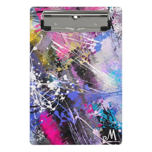 Abstract Grungy Colorful Paint Mini Clipboard