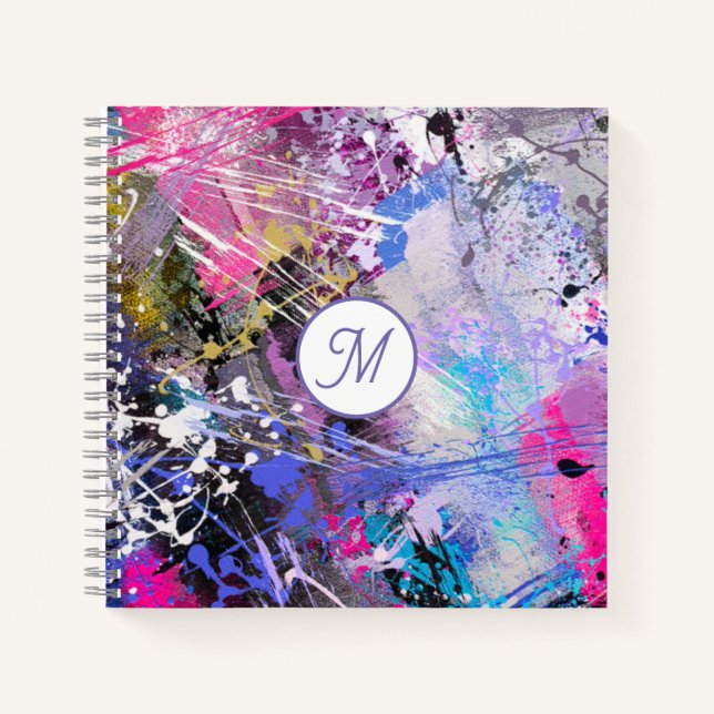 Abstract Grungy Colorful Paint Notebook (Front)