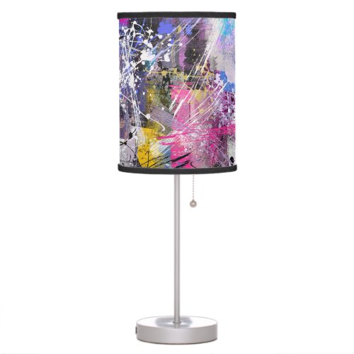 Abstract Grungy Colorful Paint Table Lamp