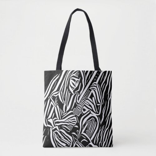 Abstract Guitar Player Musician Original art Tote Bag