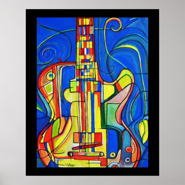 Abstract Guitar Poster by ValAries (Front)
