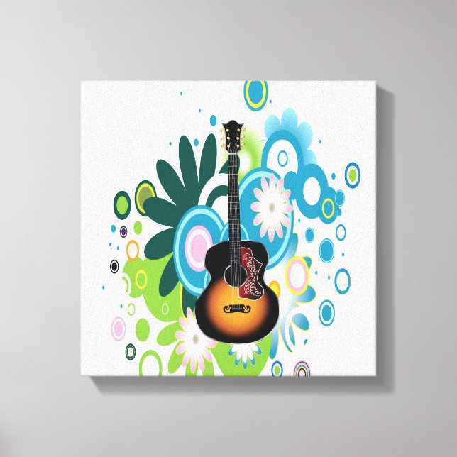 Abstract Guitar Wrapped Canvas Print (Front)
