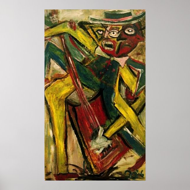 Abstract Guitarist IV Poster (Front)