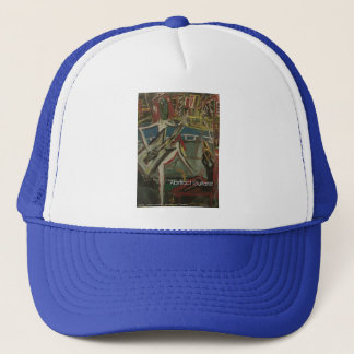abstract guitarist trucker hat