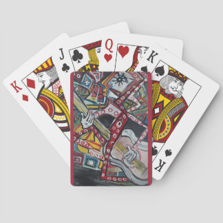 Abstract Guitarist VIII Poker Cards