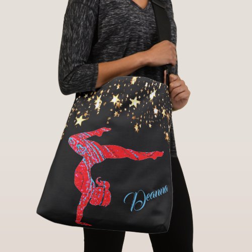 Abstract Gymnast Gold Stars Personalized Tote