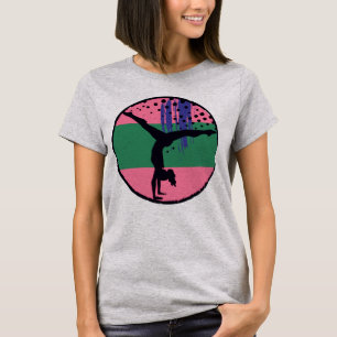 Abstract Gymnast Pink Circle T-Shirt