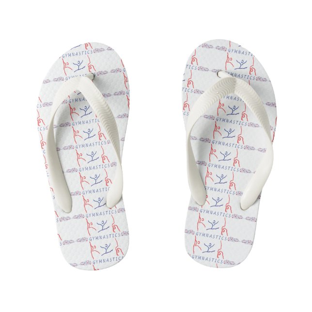Abstract Gymnastics Kid's Flip Flops (Footbed)