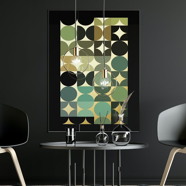 Abstract Half Circles Industrial Fusion Art Gold Foil Prints (Creator Uploaded)