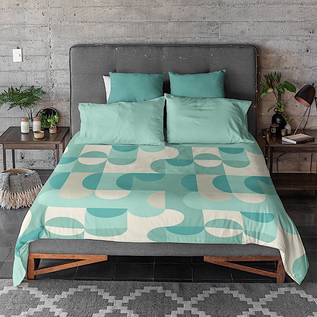 Abstract Half Circles Mod Op Fusion Art Pattern Duvet Cover (Creator Uploaded)