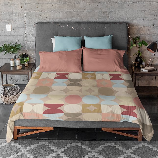 Abstract Half Circles Mod Op Fusion Art Pattern Duvet Cover (Creator Uploaded)
