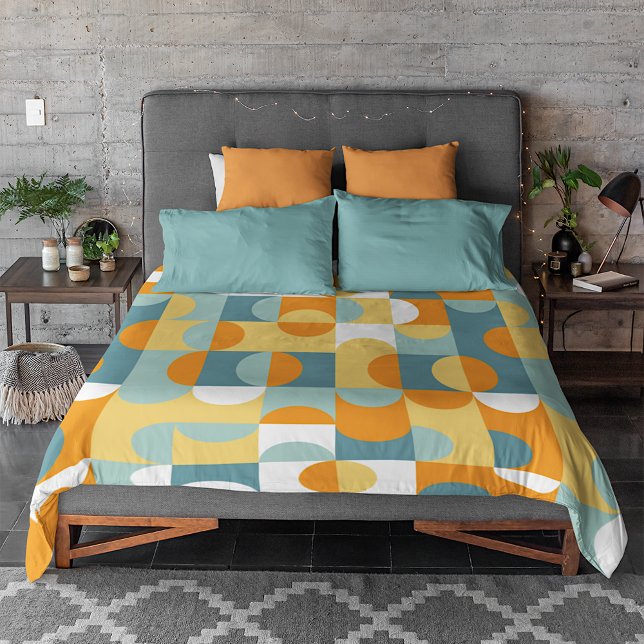 Abstract Half Circles Mod Op Fusion Art Pattern Duvet Cover (Creator Uploaded)