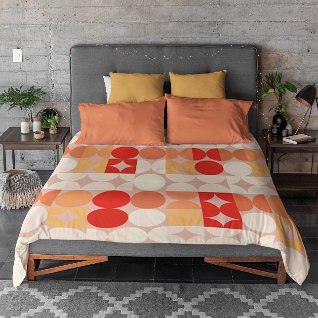 Abstract Half Circles Mod Op Fusion Art Pattern Duvet Cover (Creator Uploaded)