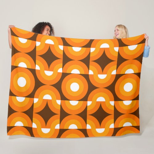 Abstract Half Circles Mod Op Fusion Art Pattern Fleece Blanket