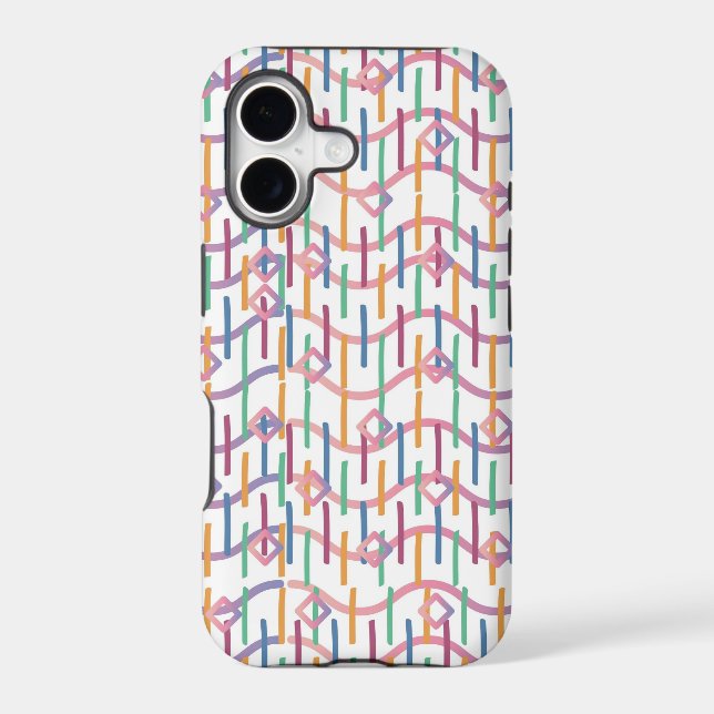 Abstract Half Circles Mod Op Fusion Art Pattern  Iphone Case (Back)