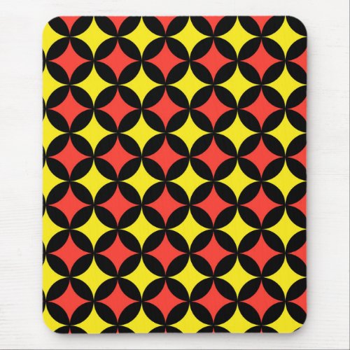 Abstract Half Circles Mod Op Fusion Art Pattern  Mouse Pad