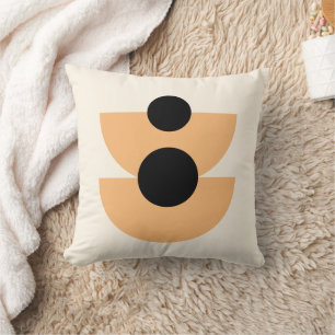 Abstract Half Circles Mod Op Fusion Art Pattern Throw Pillow