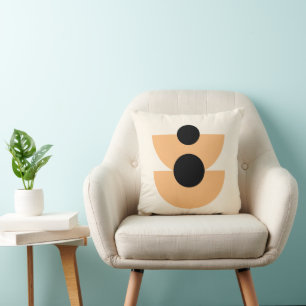 Abstract Half Circles Mod Op Fusion Art Pattern Throw Pillow