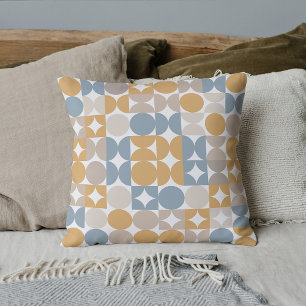 Abstract Half Circles Mod Op Fusion Art Pattern Throw Pillow