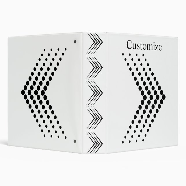 Abstract Half-tone Circle Zigzag Chevron 3 Ring Binder (Background)