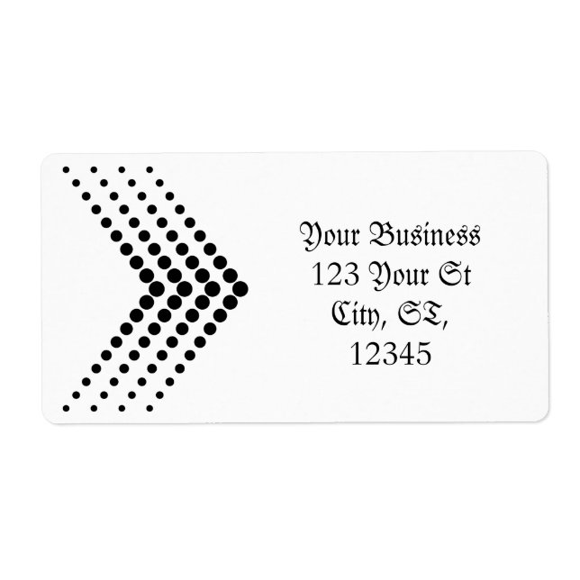 Abstract Half-tone Circle Zigzag Chevron Label (Front)
