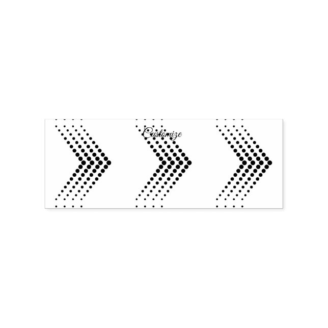 Abstract Half-tone Circle Zigzag Chevron Rubber Stamp (Imprint)