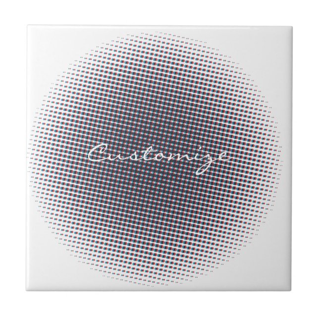 Abstract Half-tone Pulsating Circle Thunder_Cove Ceramic Tile (Front)