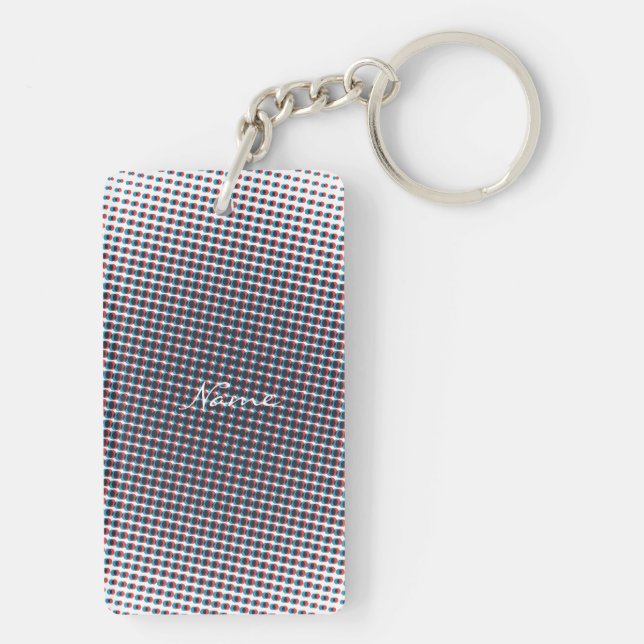 Abstract Half-tone Pulsating Circle Thunder_Cove Keychain (Back)
