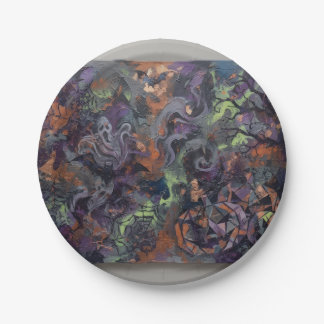 Abstract Halloween Paper Plates