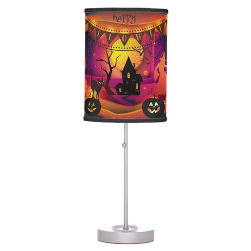 Abstract Halloween Party Treat or Trick Animal Table Lamp