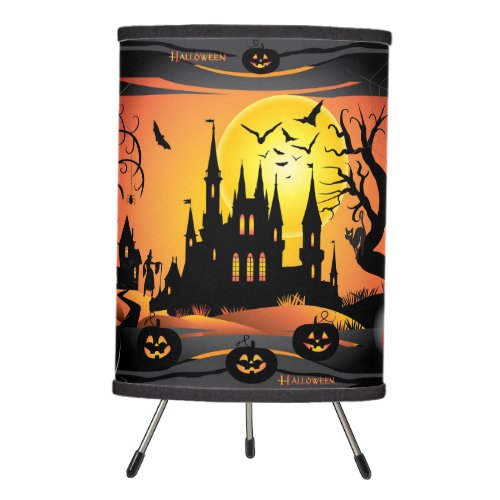 Abstract Halloween Party Treat or Trick Origami Tripod Lamp