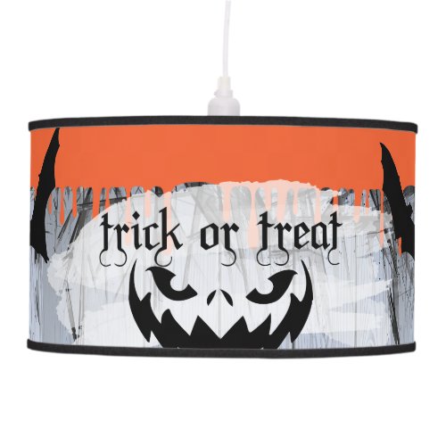 Abstract Halloween Party Treat or Trick Wood Ceiling Lamp