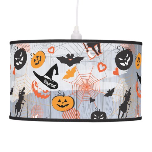 Abstract Halloween Party Treat or Trick Wood Ceiling Lamp