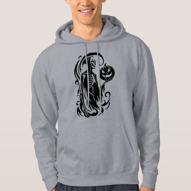 Abstract Halloween Skeleton Hooded Sweatshirt (Front)