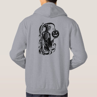 Abstract Halloween Skeleton on Back Hoodie