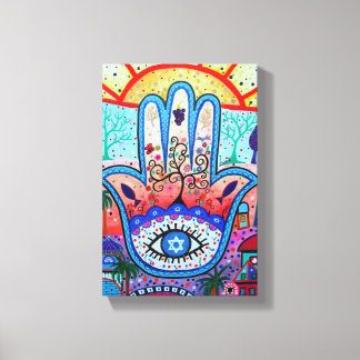 Abstract  Hamsa Tree of Life Eye Canvas Print